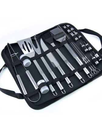 Stainless Steel BBQ Tool Set Extra Long BBQ Accessories With Portable Storage Bag